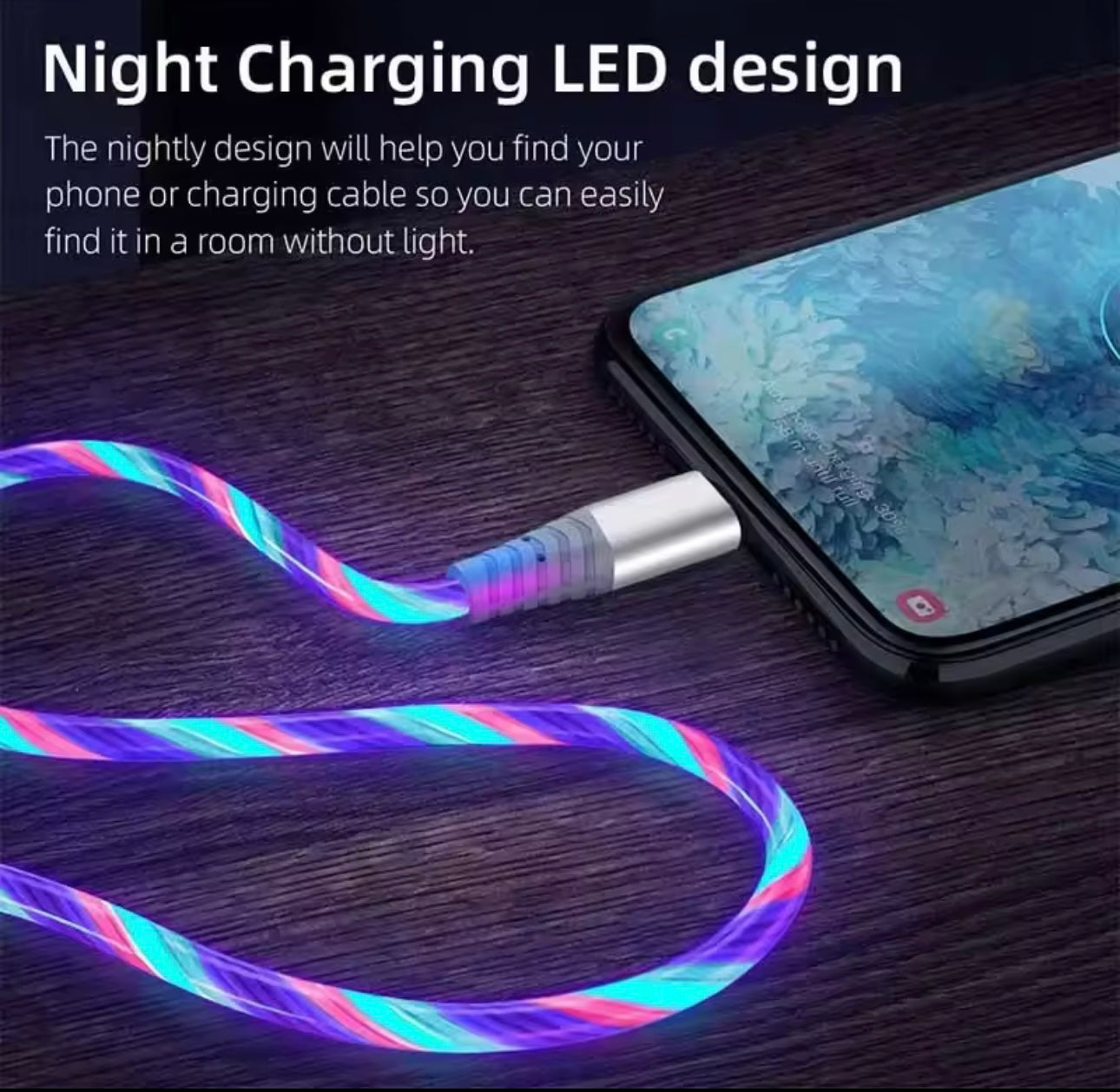 Cable de charge rapide flux lumineux USB Type C câble 5A