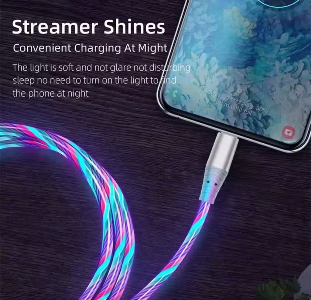 Cable de charge rapide flux lumineux USB Type C câble 5A